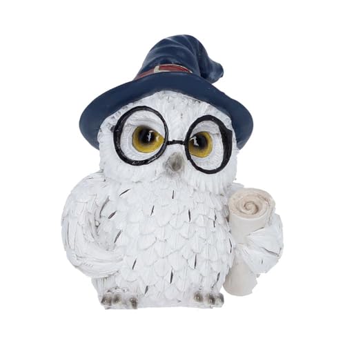 Nemesis Now Archimedes Owl Figurine 8.5cm ??? Whimsical Wizard Owl Ornament ??? Hand-Painted Resin Statue (Cornelius)