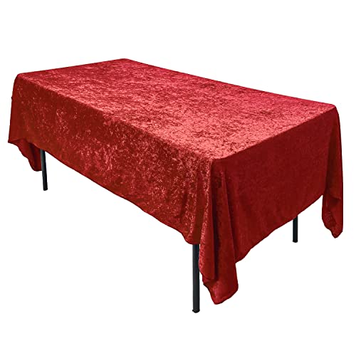 AK TRADING CO. Lush Panne Velvet Tablecloth - 60 x 102 Inch Rectangular Table Cover - Great for Buffet Table, Parties, Holiday Dinner, Wedding & Baby Shower - Red