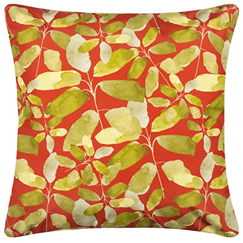 furn. Wylder Lorena Outdoor Cushion Cover – Water Resistant Botanical Leaf Decorative Case (Brick – 43x43cm)