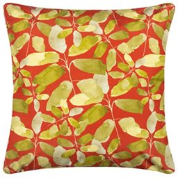 furn. Wylder Lorena Outdoor Cushion Cover – Water Resistant Botanical Leaf Decorative Case (Brick – 43x43cm)