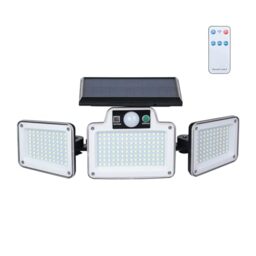 GRIFEMA Solar Security Lights with 3 Adjustable Heads, Black