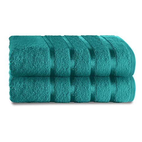 GC GAVENO CAVAILIA Fade Resistant Luxury Towels, Extra Absorbent 100% Ringspun Egyptian Cotton 500 GSM Bathroom Set, Teal, 2PK