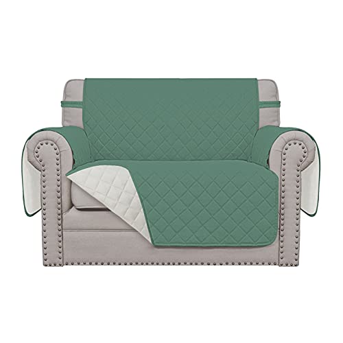Easy-Going Oversized Chair Sofa Slipcover Reversible Sofa Cover Water Resistant Couch Cover Furniture Protector Cover with Elastic Straps for Pets Kids Dog Cat(Oversized Chair, Cyan/Ivory)