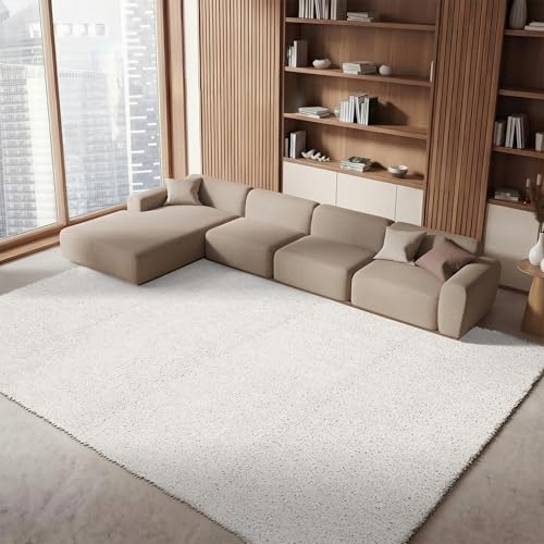 Safavieh August Shag Collection Shaggy Rug for Living Room Dining Room Bedroom Short Pile Beige 96 x 120 Inch