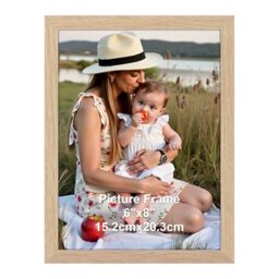 Ditwis 8x6 Photo Frame Wood Colour, Modern Natural Picture Frame for Living Room, Bedroom and Office, Wall or Desk Display