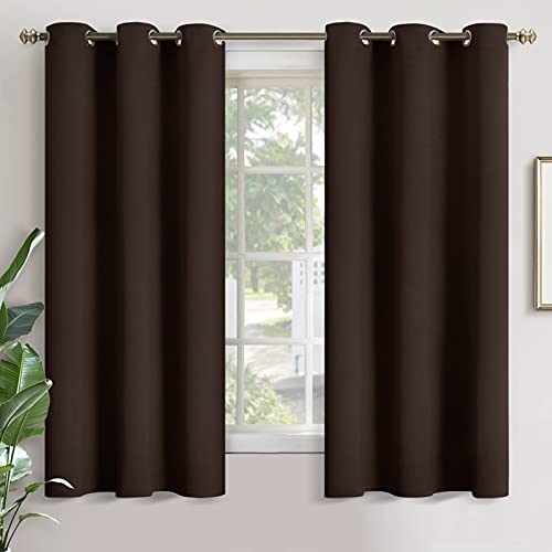 YoungsTex Brown Blackout Curtains for Bedroom Thermal Insulated with Grommet 63 Inches Length Room Darkening Window Drapes for Living Room Ofiice, 2 Panels, 42 x 63 Inch