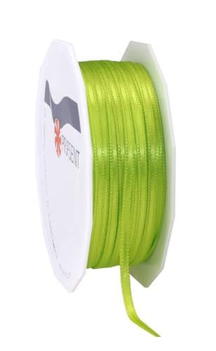 PR??SENT C.E. Pattberg SATIN light green gift ribbon, 55 yards for Wrapping Gifts, 0.12 inches width, Ribbon for Decorating & Crafting, Decorative Ribbon for Gifts, for every occasion