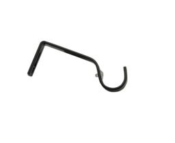 GARDINIA Denver Wall Bracket (Black) - 2 Pack of 25mm Diameter Open Wall Mount Curtain Pole Clip for Easy Replacement Curtain