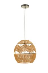 Premier Housewares Elevate Your Space Modern Black Paper Rope Pendant Lamp with Unique Rustic Texture and Sleek Metal Frame Versatile Placement Perfect for Any Room 30x131x30