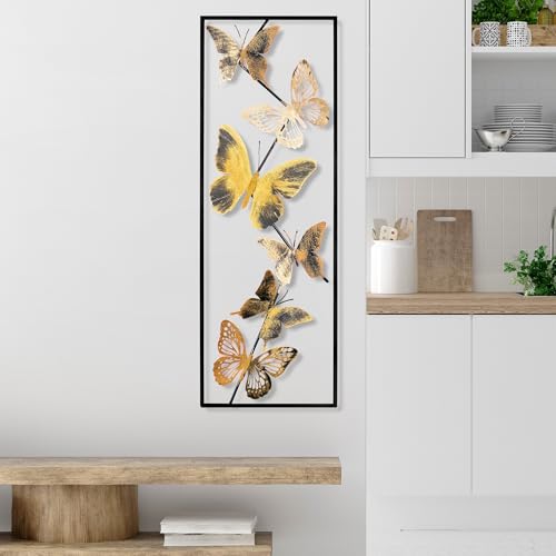 Handmade Decorative Metal Wall Accessory, 32 x 90 x 4 cm, 100% Metal, Unique Hand-Painted Design, Perfect for Home Decor, Adds Elegance & Style