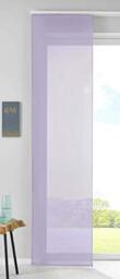 Gardinenbox Set of 1 Sliding Curtain Panel Curtain Voile Complete with Panel Weight Bar 100% Polyester Lilac H 245 x W 60 cm