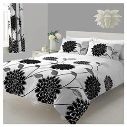 Gaveno Cavailia Luxury SOPHIA Bed Set with Duvet Cover and Pillow Case, Polyester-Cotton, White/Black, King