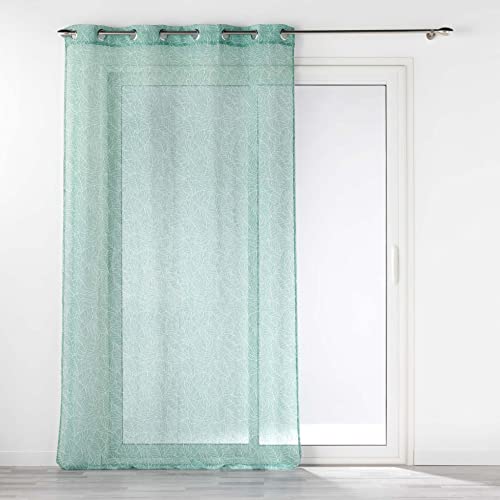 Douceur d'Intérieur Solea Sage Linen Look Woven Printed Eyelet Curtain 140 x 240 cm