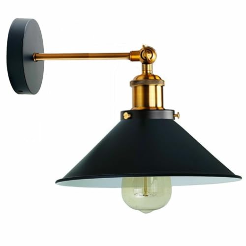 LEDSone Vintage 180° Adjustable Swing Arm Wall Light, E27 Industrial Metal Wall Lamp, Indoor Wall Sconce for Bedroom, Living Room, Kitchen, Hallway