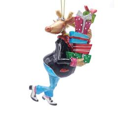 Gift Company Reindeer with Gifts Christmas Tree Decoration Glass 15 cm