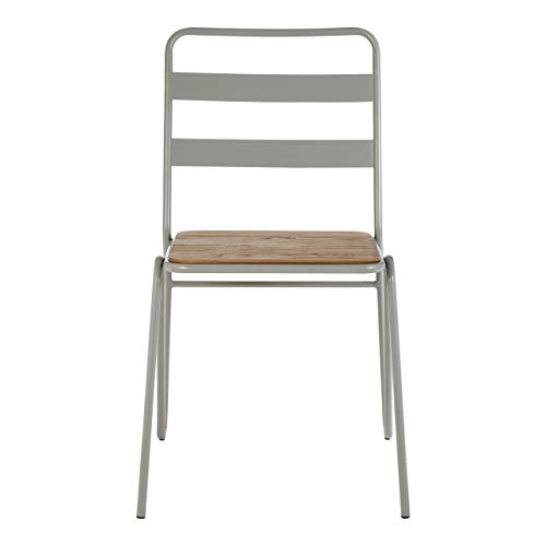 Premier Housewares Dining Chair, Metal chairs For Kitchen & Outdoor, w43 x d52 x h84cm - Grey