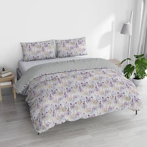 Italian Bed Linen Watercolor Duvet Cover Set with Digital Print, Double, WT 10