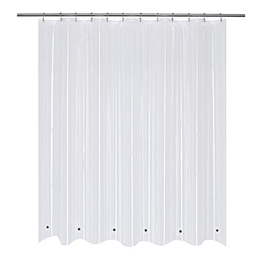 Mrs Awesome Short Shower Curtain Liner with 6 Magnets 72 x 66 inch Clear Thick PEVA Waterproof Plastic Shower Curtain 72x66, Clear