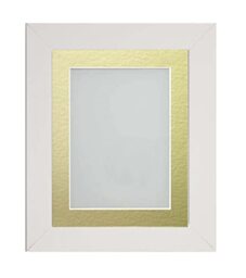 Frame Company Watson White Picture Photo Frame fitted with Perspex, A1 with Gold Mount for image size A2