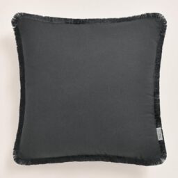 ROOM99 Boca Chica, 50 x 50 cm, Decorative Cushion Cover, Throw Cushion Cover, Aesthetic, Modern, Bedroom, Living Room, Boho, Cotton, Dark Grey, 1 Piece