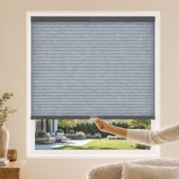 "Chicology Privacy Single Cell Window Blind, Polyester Metal Plastic, Morning Pebble, 24"" W x 64"" H"