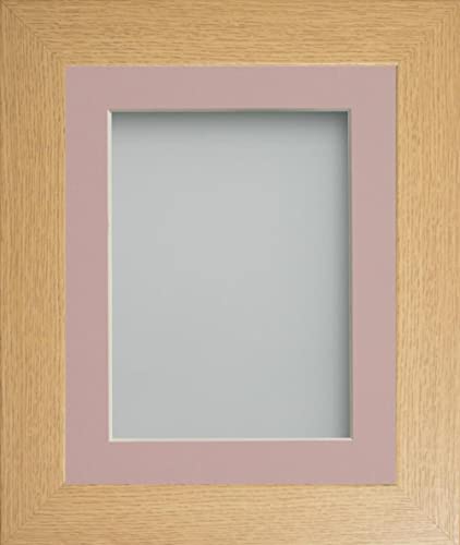 Frame Company Watson Beech Picture Photo Frame fitted with Perspex, 14x11 inch with Pink Mount for image size 12x8 inch