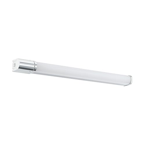 Eglo LED wall lamp Tragacete 1, 1 Flame LED Mirror lamp with Socket, wall lamp Made of Aluminium and Plastic, Bathroom lamp in Chrome, White, LED Damp-Proof lamp, IP44