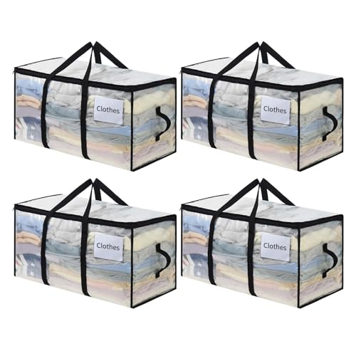 OTraki Moving Boxes, Moving Bags, Set of 4 Large Moving Bags for Moving and Moving and Storing, Thick and Waterproof with Reinforced Handles for Clothes and Bedding