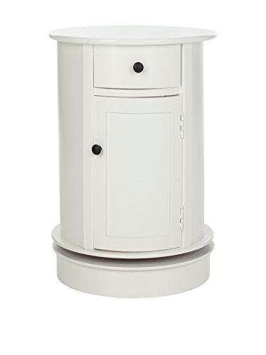 SAFAVIEH Modern Wooden Accent Table with Storage, in Distressed and Cream, 45 X 45 X 65