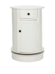 SAFAVIEH Modern Wooden Accent Table with Storage, in Distressed and Cream, 45 X 45 X 65