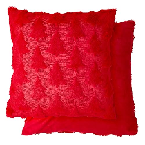 Emma Barclay Nyla Soft Touch Christmas Tree Cushion Cover (Red)
