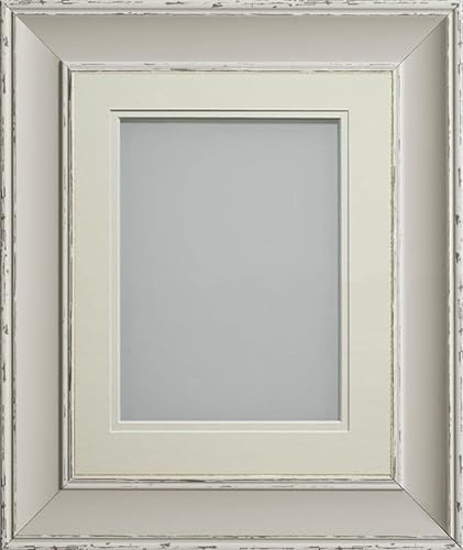 Frame Company Brooke Moonstone Grey Photo Frame, Double Ivory Mount, 16x12 for 14x10 inch, fitted with perspex