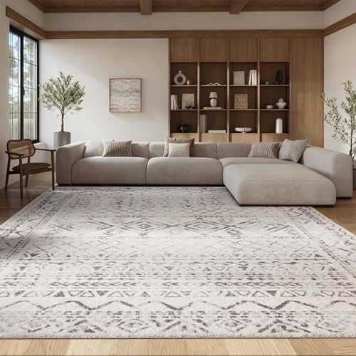 Safavieh Boho Rug for Living Room, Dining Room, Bedroom - Tulum Collection, Short Pile, in Ivory and Navy, 91 X 152 cm