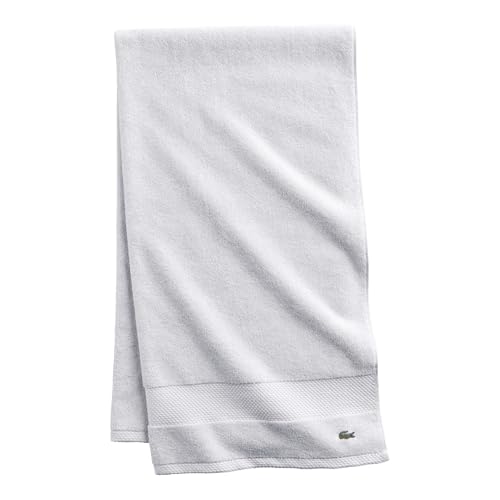 "Lacoste Heritage Supima Cotton Bath Towel, White, 30"" x 54"""