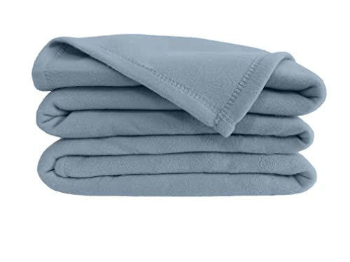 Poyet Motte Polex Blanket in Polyester Fleece - Forget-Me-Not, polyester, Myosotis, 220x180 cm