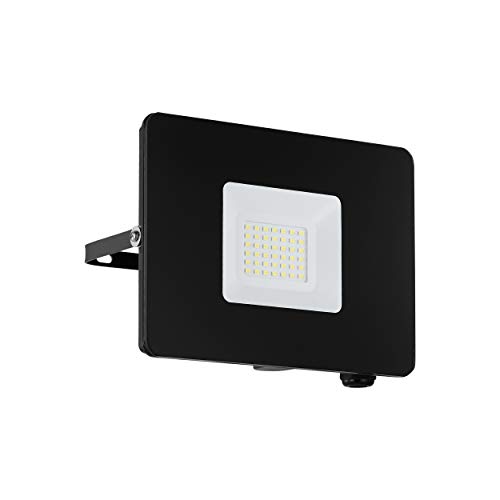 Eglo LED Outdoor Spotlight Faedo 3, 1 Flame Outdoor Light, wall Spotlight Made of Aluminium, Colour: Black, Glass: Clear, 30 watt, IP65