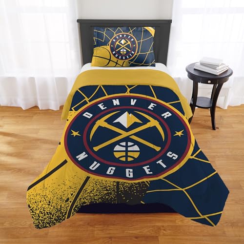 Northwest Denver Nuggets Officially Licensed NBA Comforter Set ??? Full/Queen & Twin/Twin XL ??? Soft Bedding with Team Logo & Pillow Shams ??? Basketball Fan Bedroom Set, Twin/Twin XL