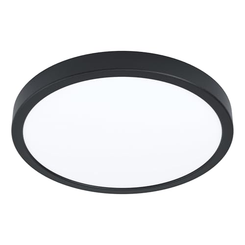 Eglo Connect.z Smart Home LED Bathroom Ceiling Light Fueva 6-Z, ZigBee, app and Alexa Voice Control, Warm White-Cold White, RGB, dimmable Ceiling lamp, Black, IP44, Ø 28 cm