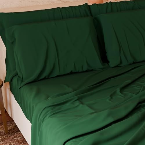 PETTI Artigiani Italiani-Piece Single Sheet Set, Soft and Breathable, Complete Bed Set with Top Cover, Fitted Bottom Sheet and 1 Pillowcase, Green Sheet