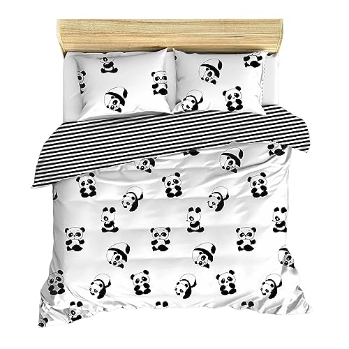 WELL HOME MOBILIARIO & DECORACIÓN Duvet Cover Set + 2 Pillowcases 240 x 220 Black & White