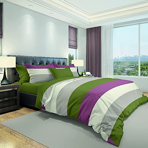 Homemania Jude Geometric Set, Single with Duvet Cover and Pillowcase for Bed, Multi-Colour, Cotton, 150 x 200 cm, Multicolored