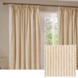 Yard Hebden Blackout Pencil Pleat Curtain Pair (Honey Yellow, 229 x 229 cm)