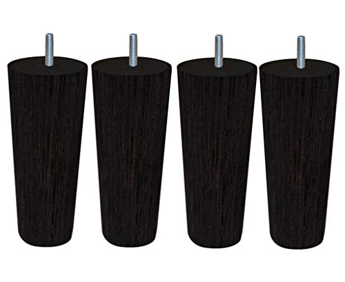 Margot 3700527846972 Cottage Conique Set of 4 Bed Base Feet, Wenge Wood, Height 15 cm