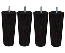 Margot 3700527846972 Cottage Conique Set of 4 Bed Base Feet, Wenge Wood, Height 15 cm