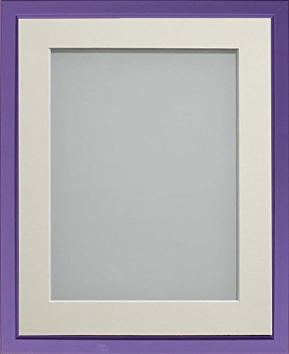 Frame Company Drayton Range 7X5-Inch Purple Picture Photo Frame with Ivory Mount For Image Size 6X4-Inch