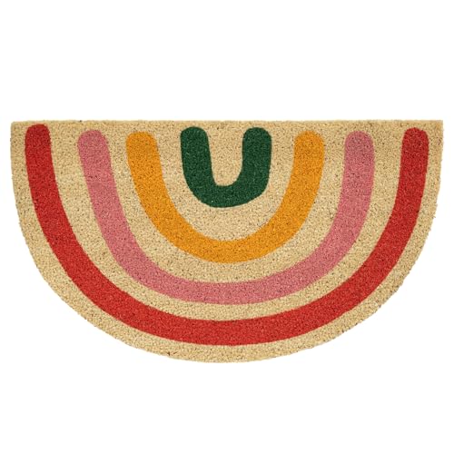 "Fisura - Doormat house entrance ""rainbow"" made of coconut with PVC anti-slip backing. Original outdoor doormat. Hand painted. Measurements:70 cm x 40 cm"