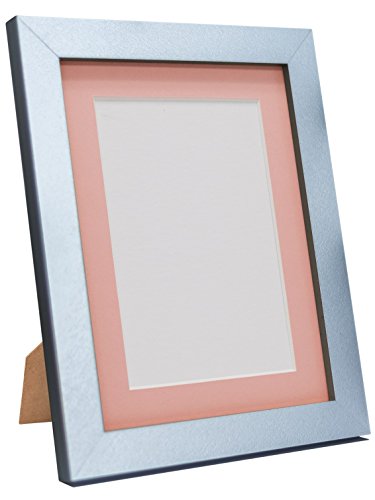 Q7 Picture Photo Frame, Silver with Pink Mount, 12 x 12 Image Size 8 x 8 Inch