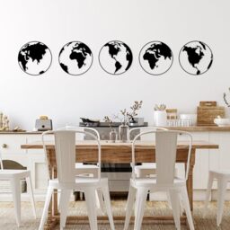 Stylish Black Decorative Metal Wall Accessory (5 Pieces), 50 x 50 cm, 100% Metal, 1.5 mm Thick, Perfect for Modern Home Decor & Art Display