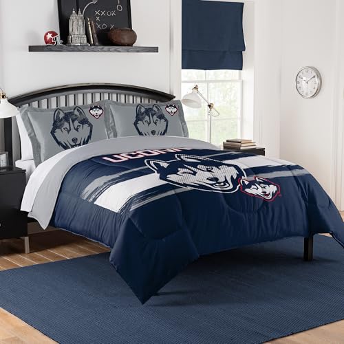 UConn Huskies Comforter Set ??? Huskies Bedding for Dorms, Guest Rooms, RVs, Tailgates & UConn Game Day Decor, Full/Queen