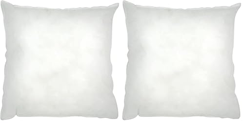 "Riva Paoletti Hollowfibre Cushion Pad Insert Inner - Small Square Shape - 100% Polyester Filling - Double Stitched Edges - 30 x 30cm (12"" x 12"" inches) - Designed in the UK, White (Pack of 2)"